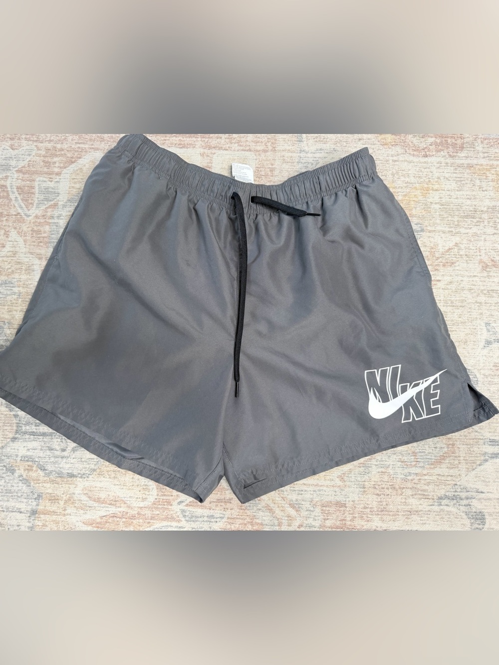 Nike Gray Men's Athletic Shorts with White Logo